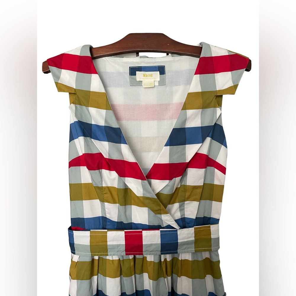 Maeve by Anthropologie Dress Cricket Club Plaid Pinafore Dress EUC Size 4